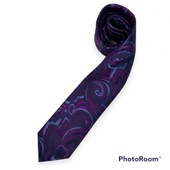 Ben Sherman Paisley Floral 100% Silk Tie - Picture 2 of 9